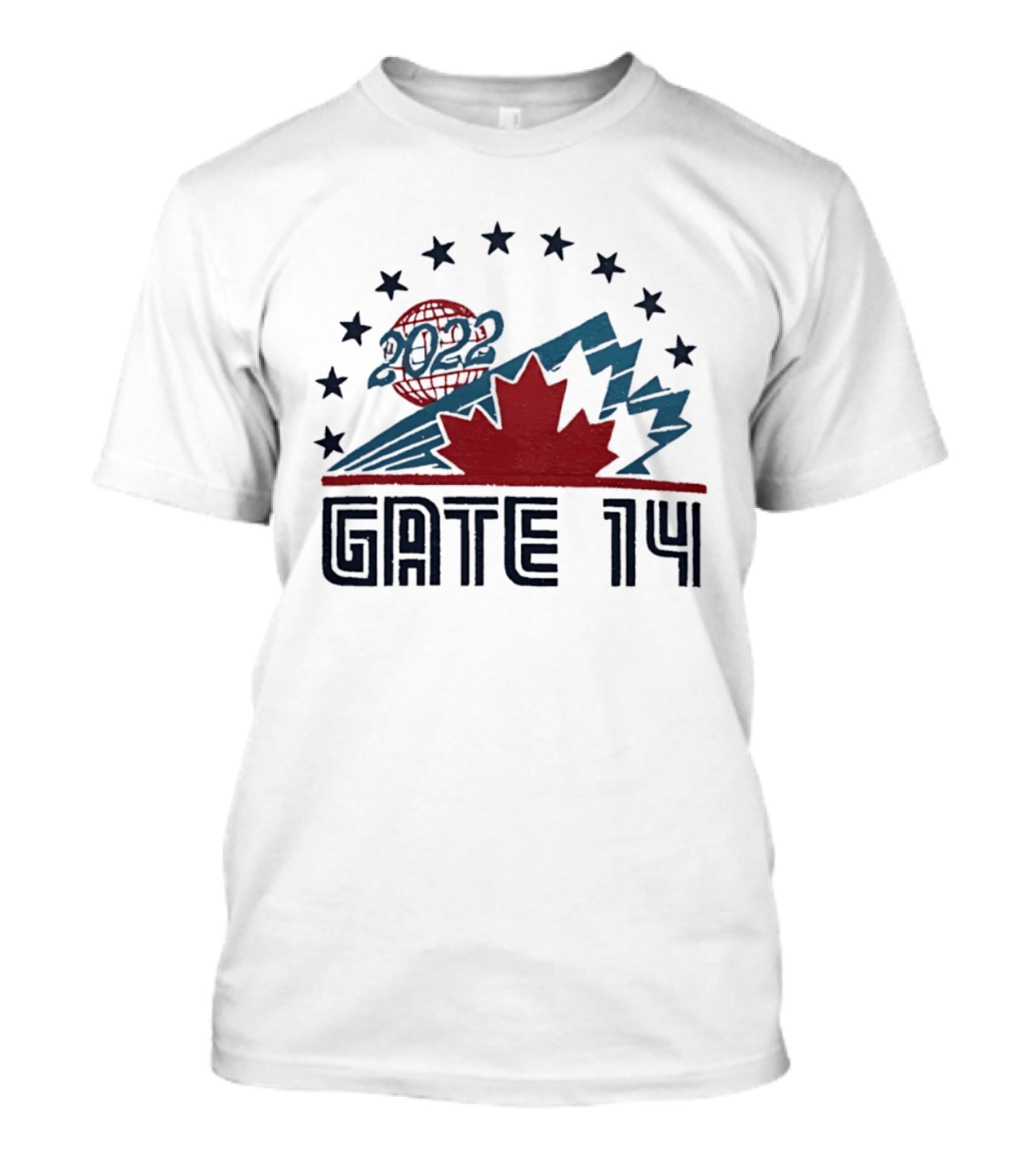 Gate 14 Canada 2022 Star Globe Mountain Maple Leaf T-Shirt