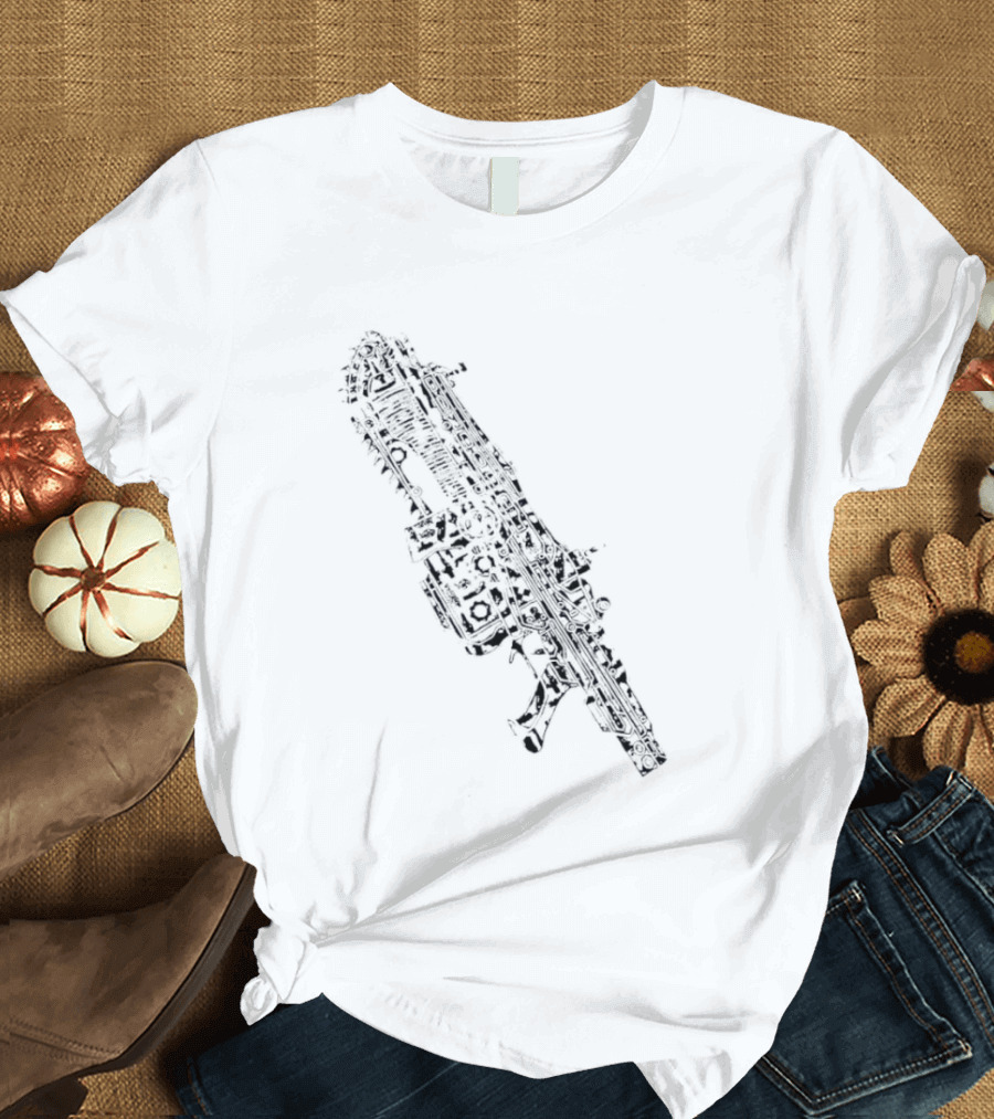 Gears Of War Lancer Assault Rifle Chainsaw Gaming Weapon T-Shirt