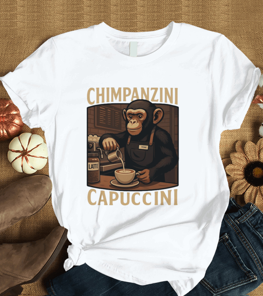Chimpanzini Capuccini Latte Barista Chimp 'Toni T-Shirt