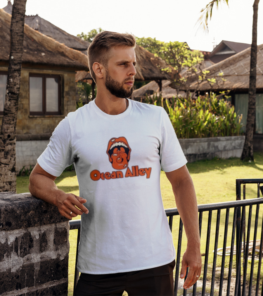 Ocean Alley Acid Tongue Ash Grey Vintage Inspired Merchandise T-Shirt