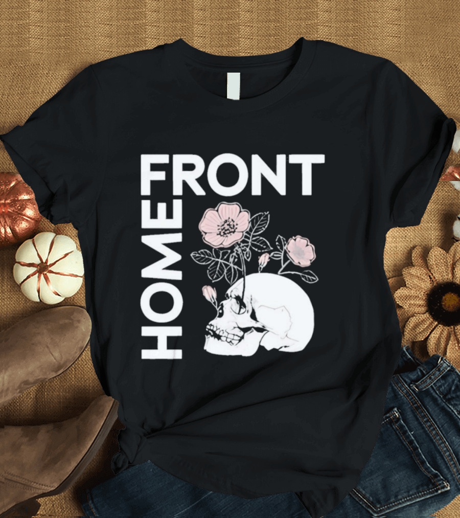 Homefront Skull With Pink Flowers T-Shirt