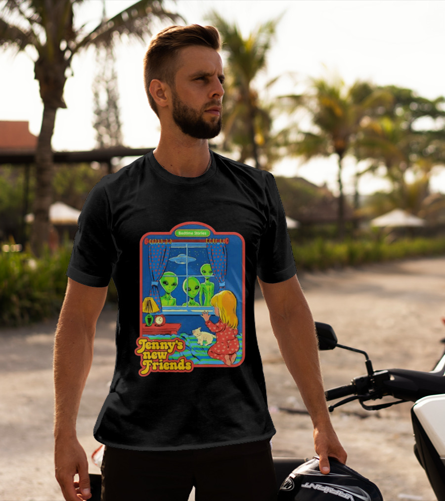 Jenny's New Friends Bedtime Stories Alien Window Scene T-Shirt