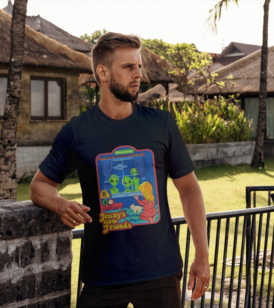 Jenny's New Friends Bedtime Stories Alien Window Scene T-Shirt