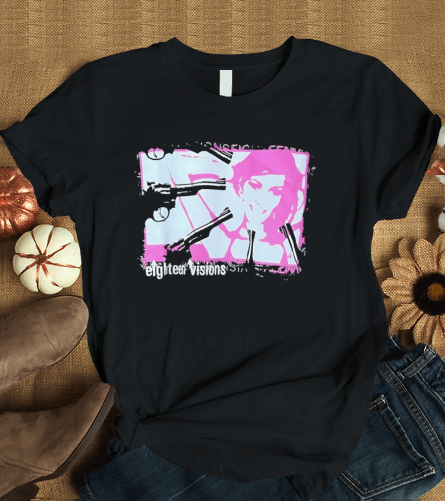 Eighteen Visions Pink Gun Metalcore Band T-Shirt