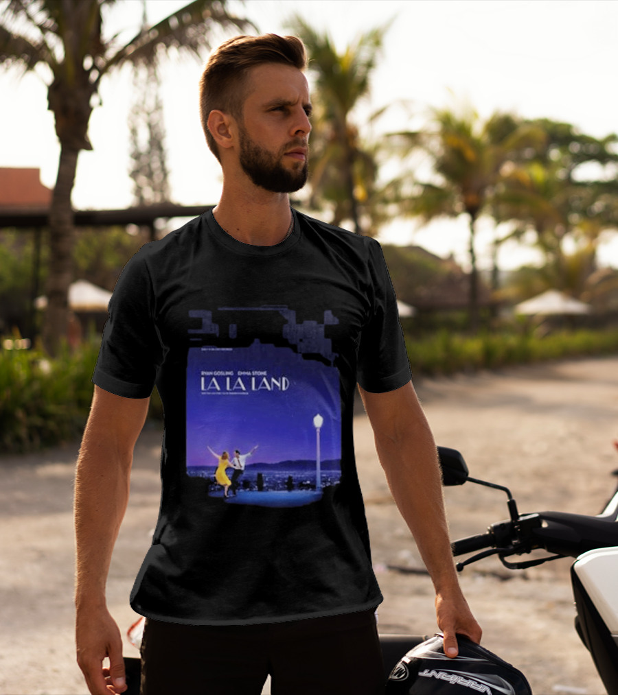 Ryan Gosling Emma Stone La La Land City Dance Under Streetlight 10th Anniversary T-Shirt