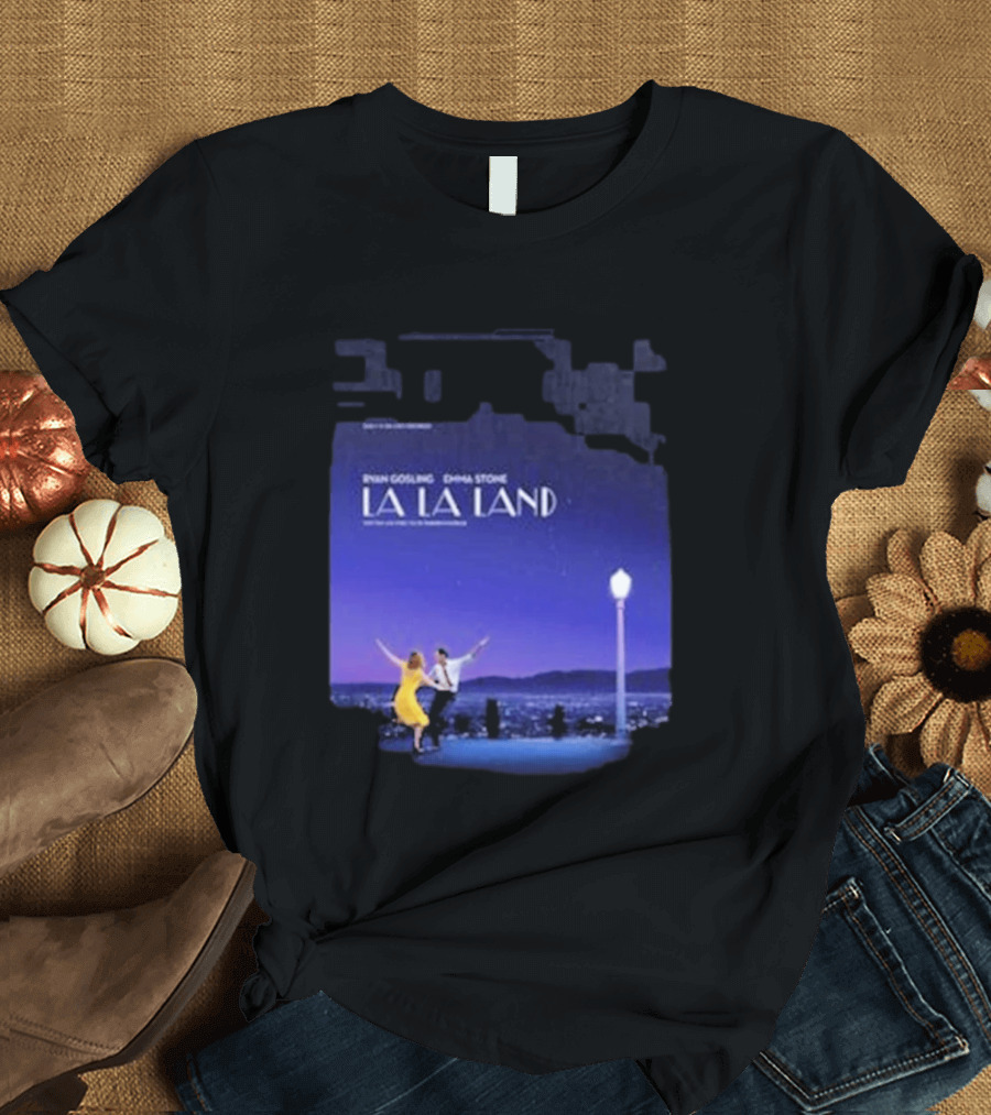 Ryan Gosling Emma Stone La La Land City Dance Under Streetlight 10th Anniversary T-Shirt