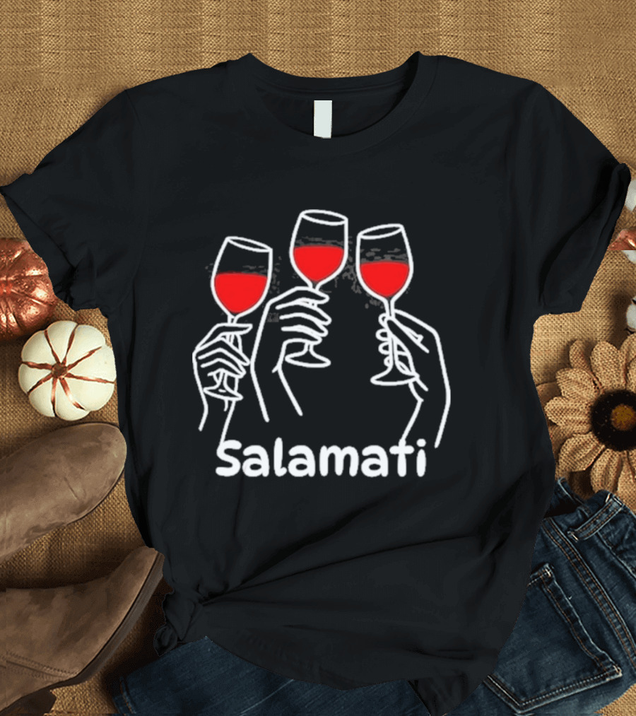 Salamati Wine Glass Toast Celebration T-Shirt