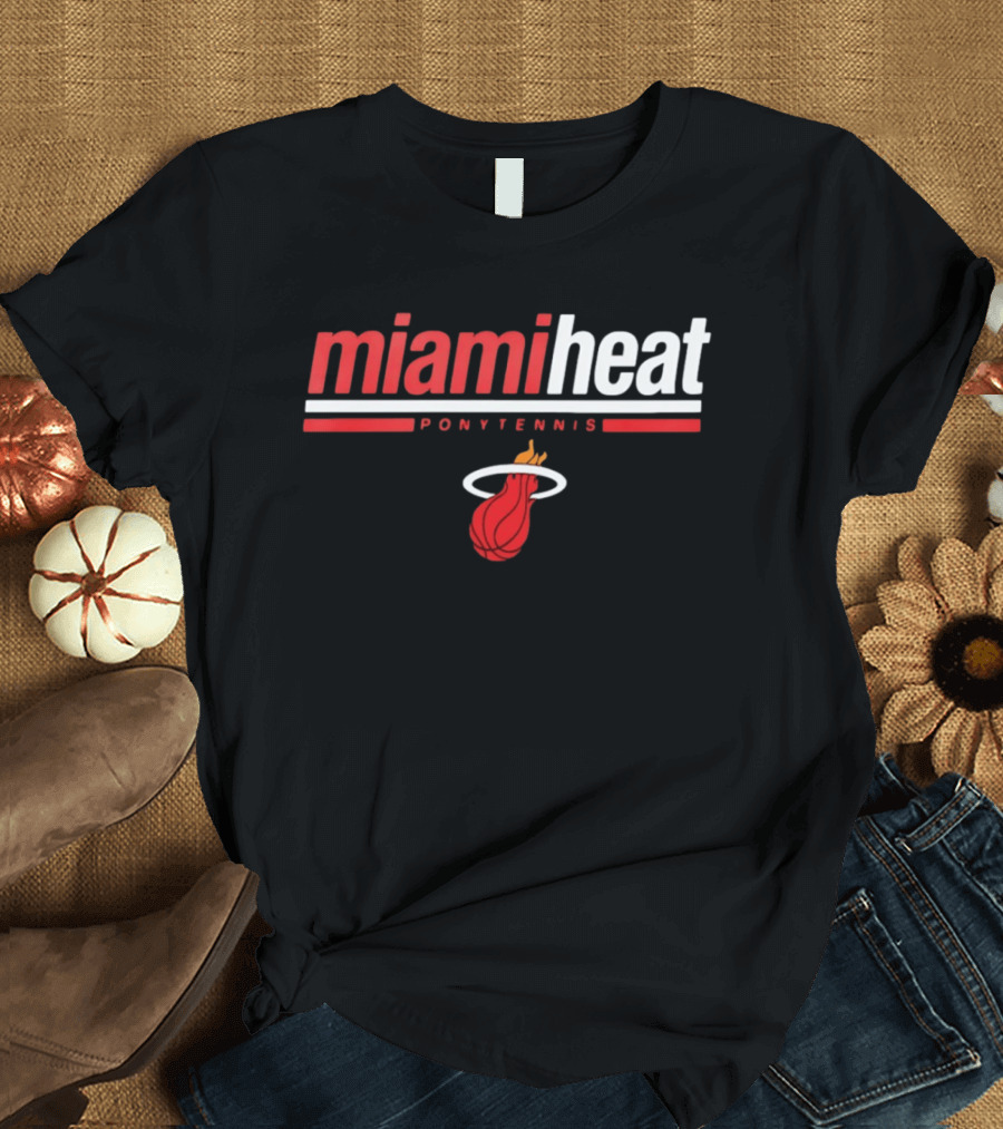 Miami Heat Pony Tennis NBA Basketball T-Shirt
