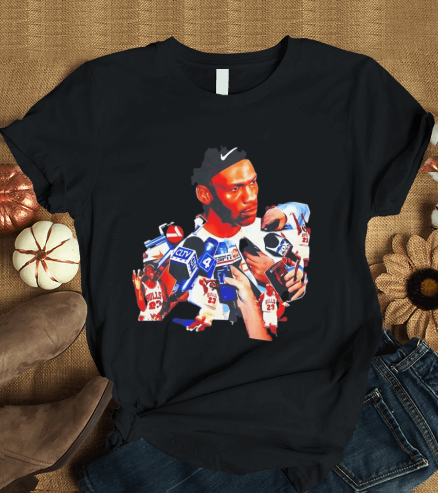 Michael Jordan Press Conference CLTV ESPN FOX Bulls T-Shirt