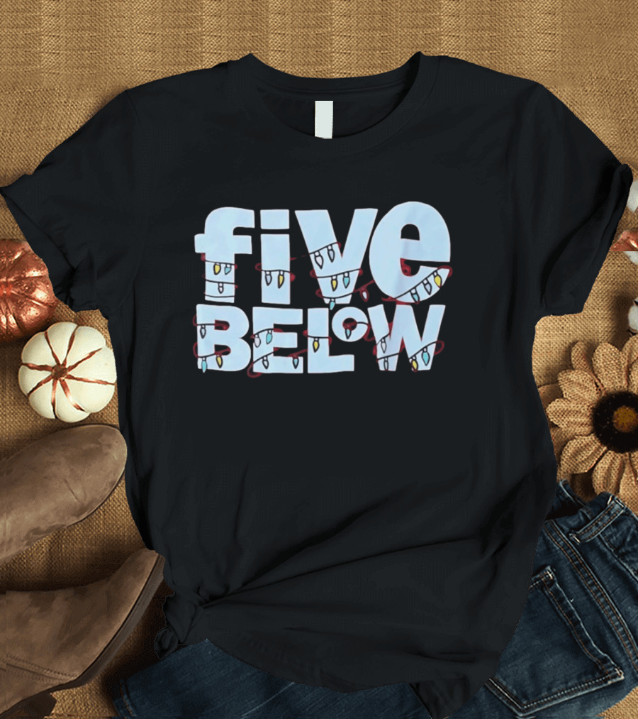 Five Below Holiday Festive Christmas Lights Decoration T-Shirt
