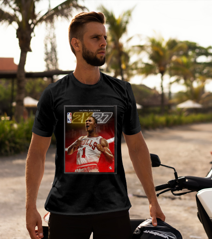 NBA 2K27 Ultra Edition Derrick Rose Bulls Cover Athlete T-Shirt