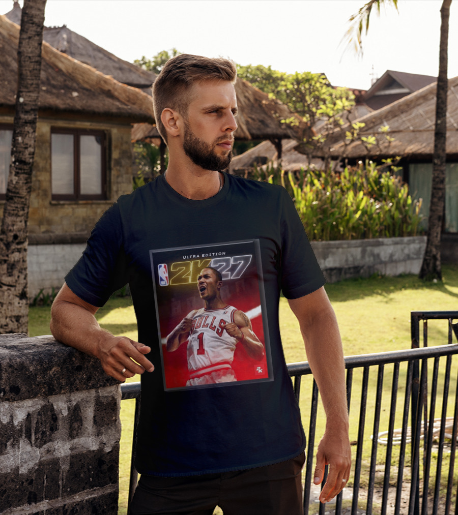 NBA 2K27 Ultra Edition Derrick Rose Bulls Cover Athlete T-Shirt