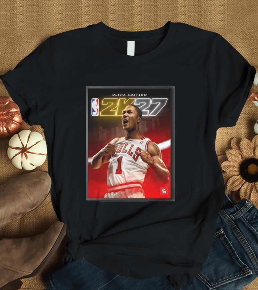 NBA 2K27 Ultra Edition Derrick Rose Bulls Cover Athlete T-Shirt