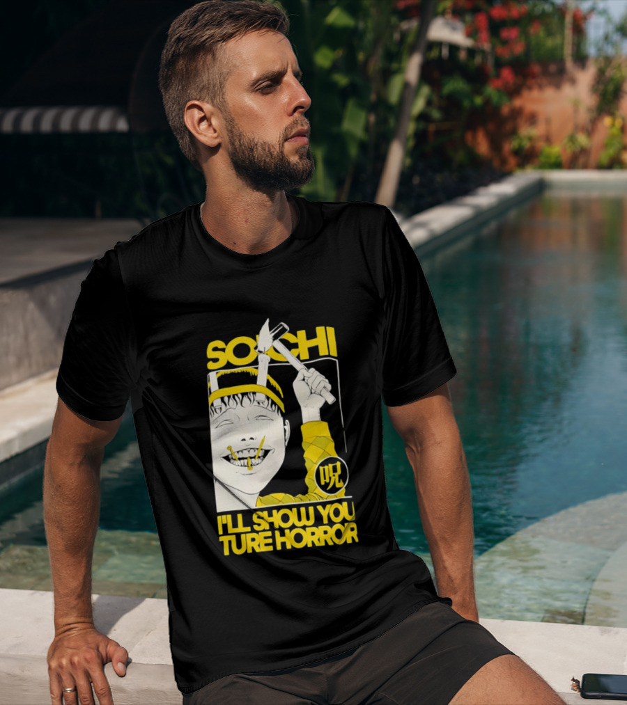 Soichi I'll Show You True Horror Junji Ito Manga Character Creepy Smile Yellow T-Shirt