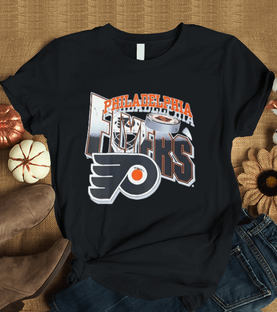 Philadelphia Flyers Goalie Mask Hockey Puck NHL Team T-Shirt