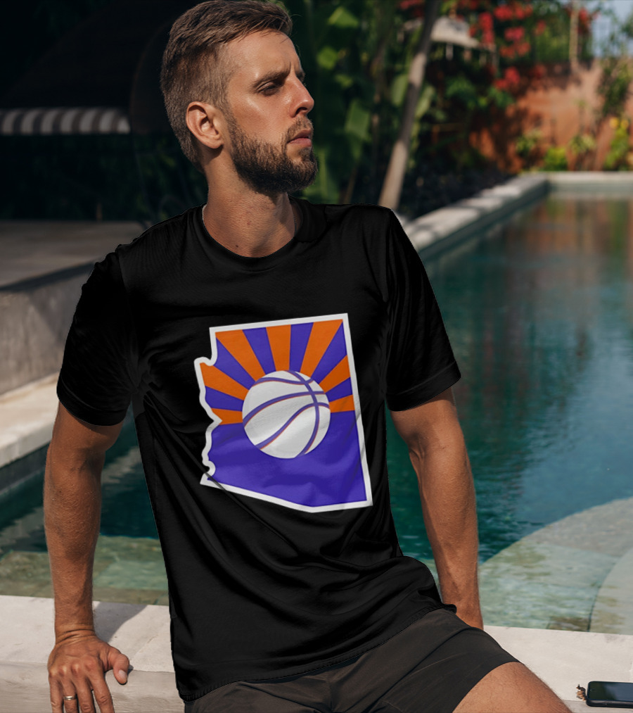 Phoenix Suns Arizona Basketball State Map Suns Set T-Shirt
