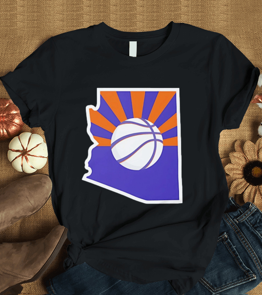 Phoenix Suns Arizona Basketball State Map Suns Set T-Shirt