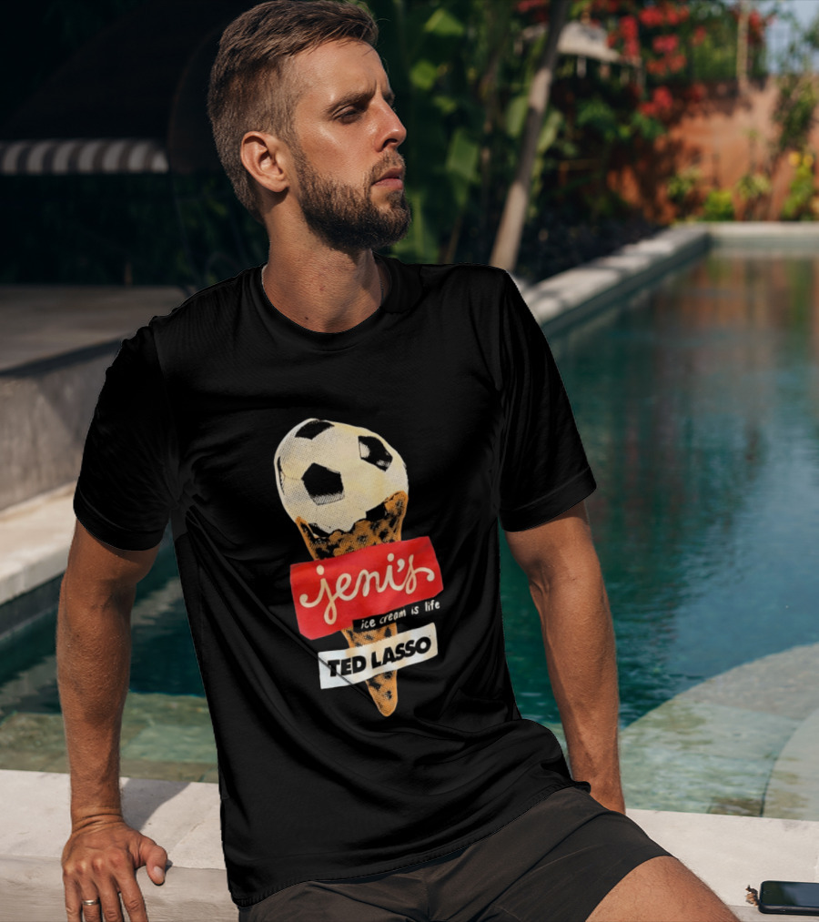 Jeni's Ice Cream Is Life Soccer Cone Ted Lasso T-Shirt