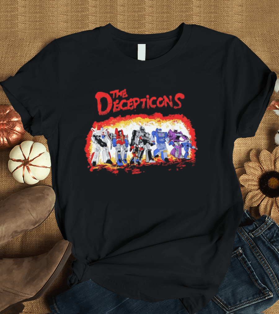 The Decepticons Transformers Group Distressed Vintage Look T-Shirt