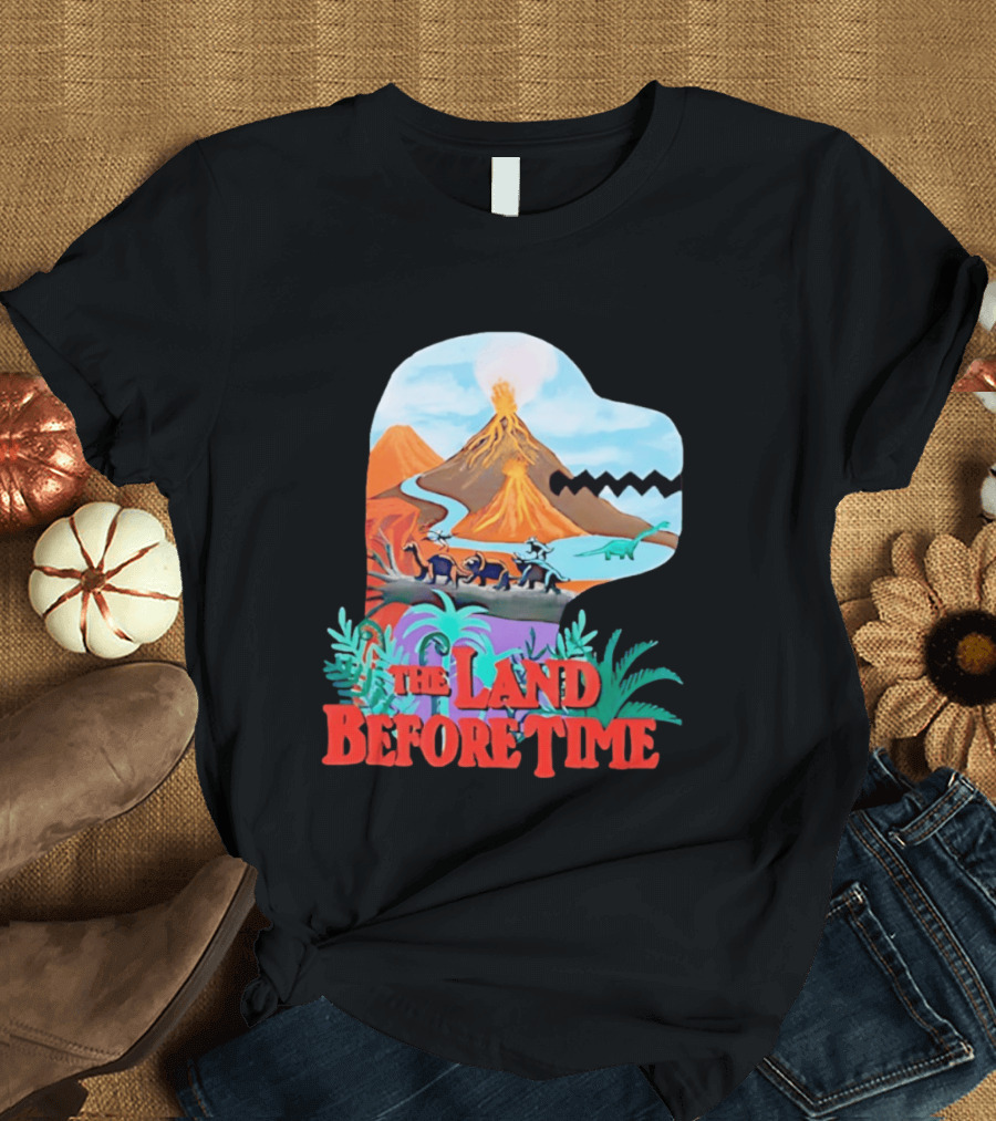 The Land Before Time Dinosaur Volcano Landscape T-Shirt