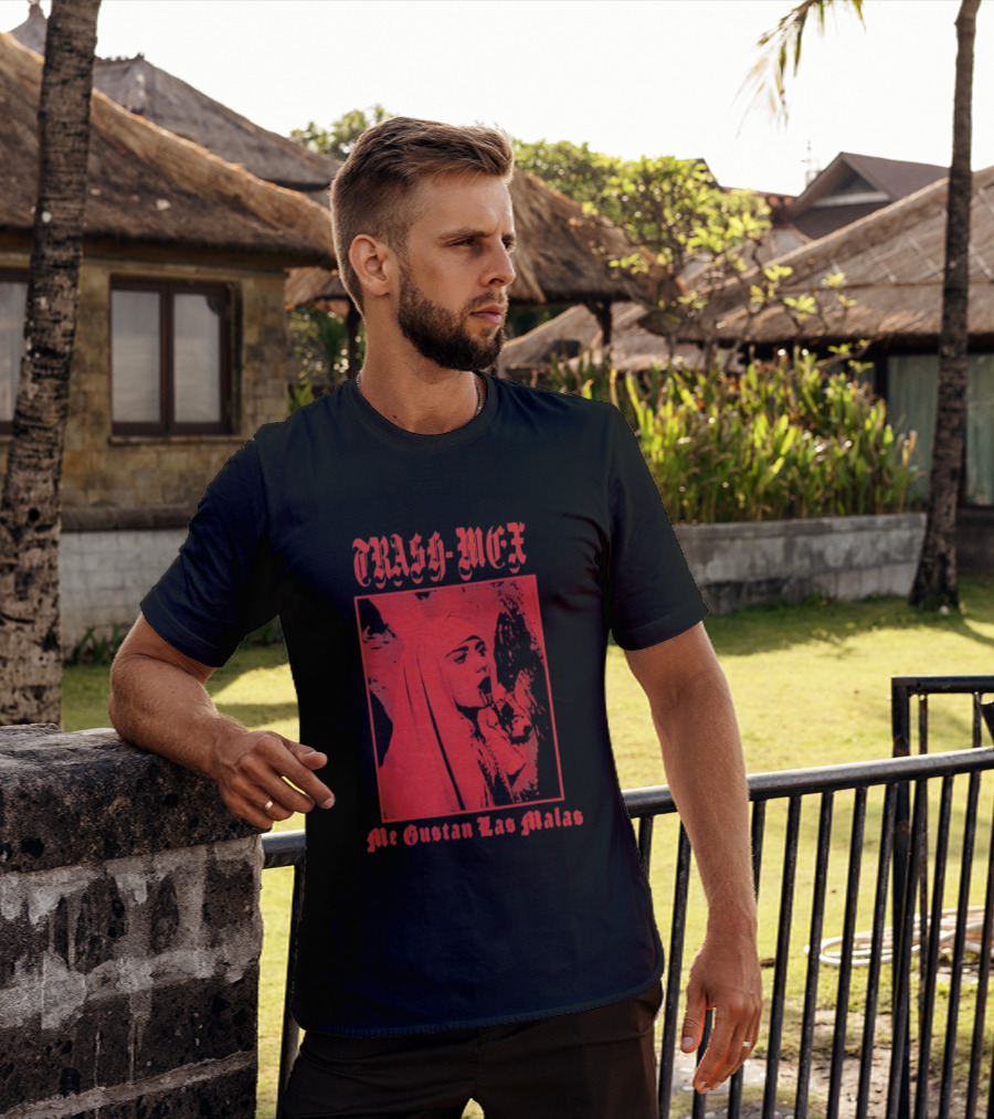 Trash Mex Me Gustan Las Malas Nun Iconic Red Nun T-Shirt