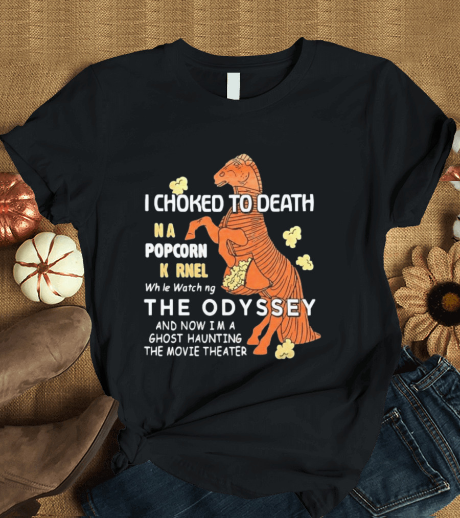 Trojan Horse Ghost Haunting The Odyssey Popcorn Kernel T-Shirt