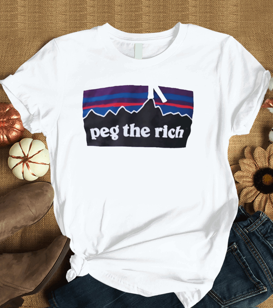 Peg The Rich Satire Mountain Peaks T-Shirt