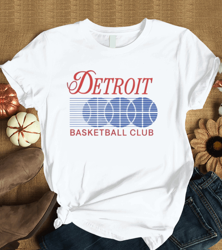 Detroit Basketball Club Basketball Silhouette Stripes T-Shirt