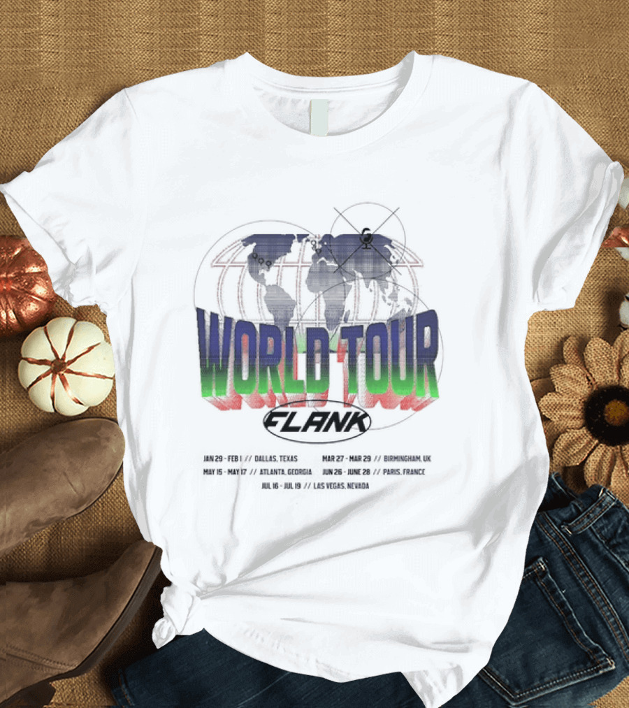 World Tour Flank With Globe And Concert Dates T-Shirt