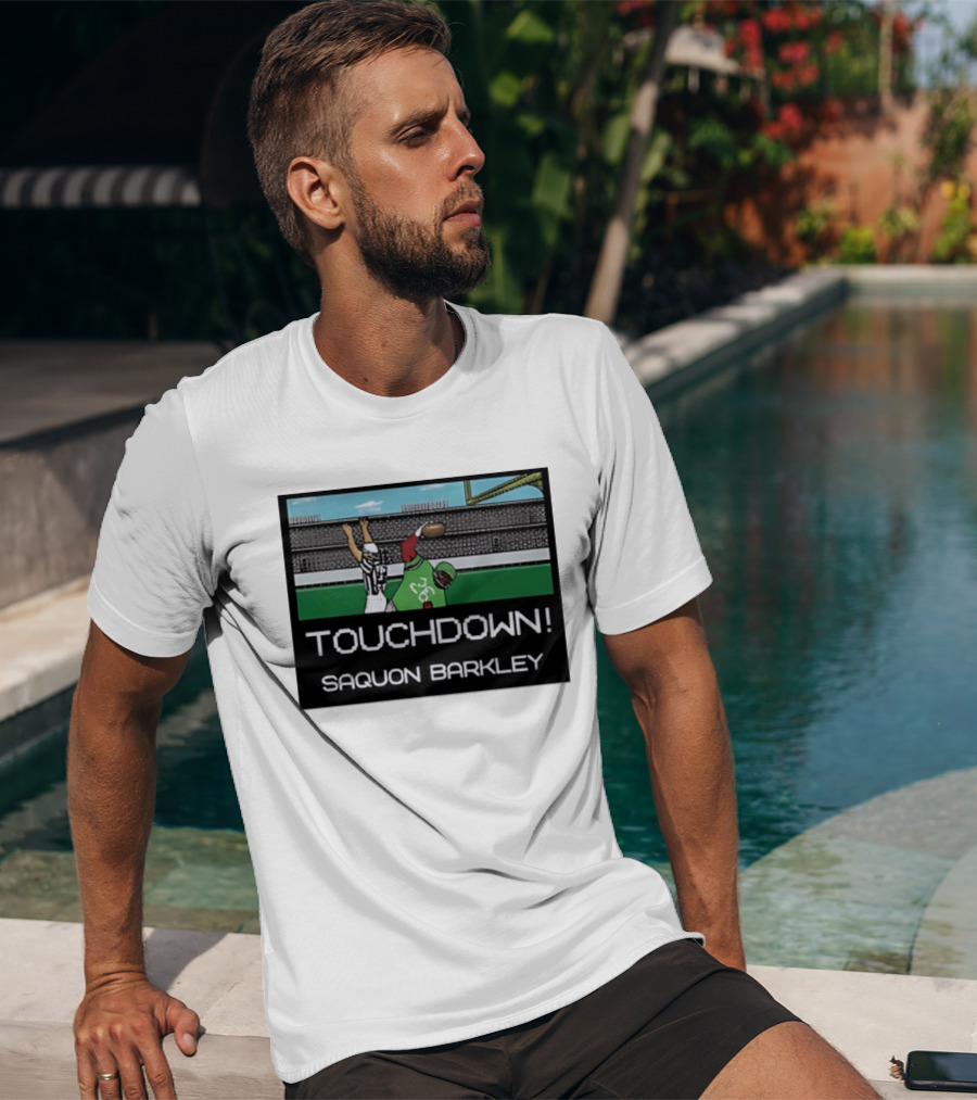 Touchdown Saquon Barkley Pixel Philadelphia Eagles T-Shirt