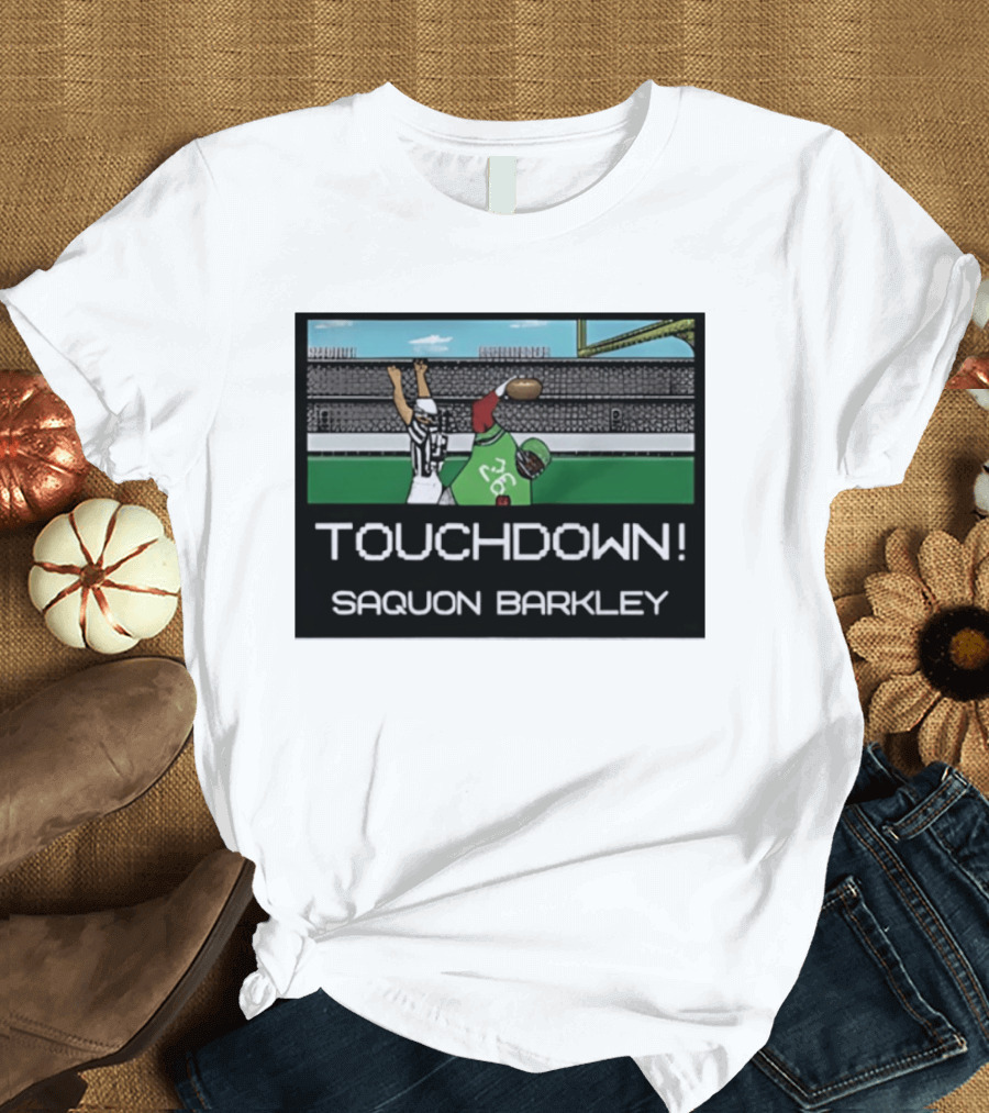 Touchdown Saquon Barkley Pixel Philadelphia Eagles T-Shirt