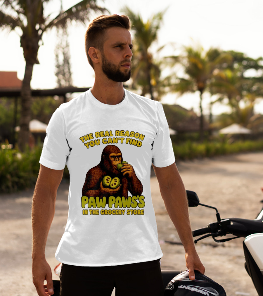 Pawpaw Fruit Mystery Sasquatch Eating Pawpaws In Grocery Store T-Shirt