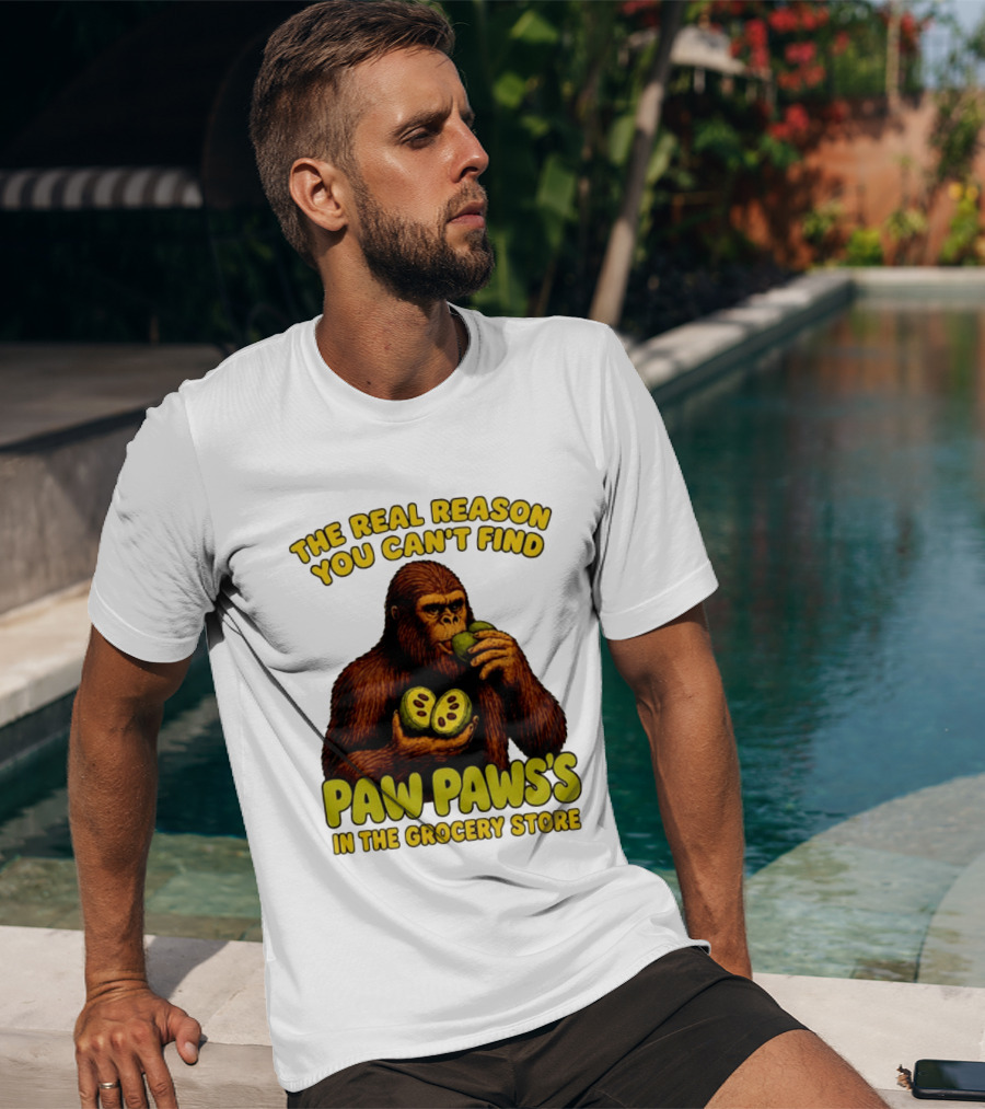 Pawpaw Fruit Mystery Sasquatch Eating Pawpaws In Grocery Store T-Shirt