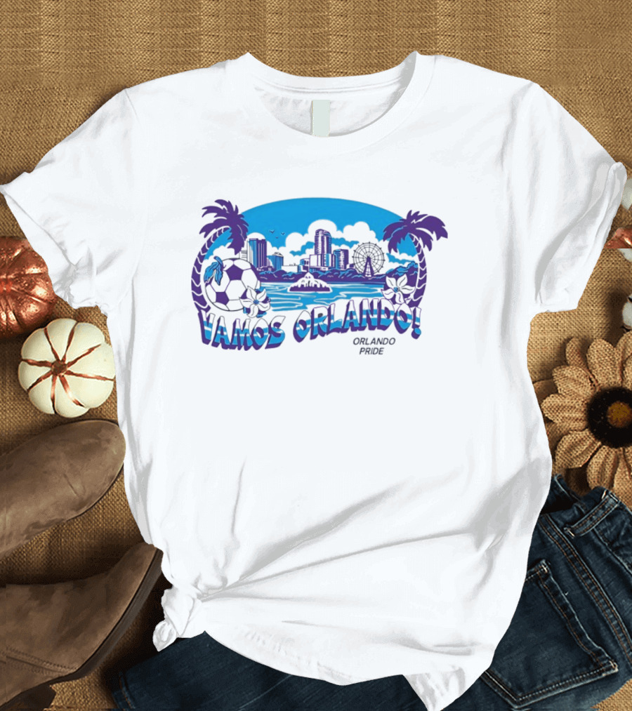 Vamos Orlando Orlando Pride Skyline Soccer Tropical Cityscape T-Shirt