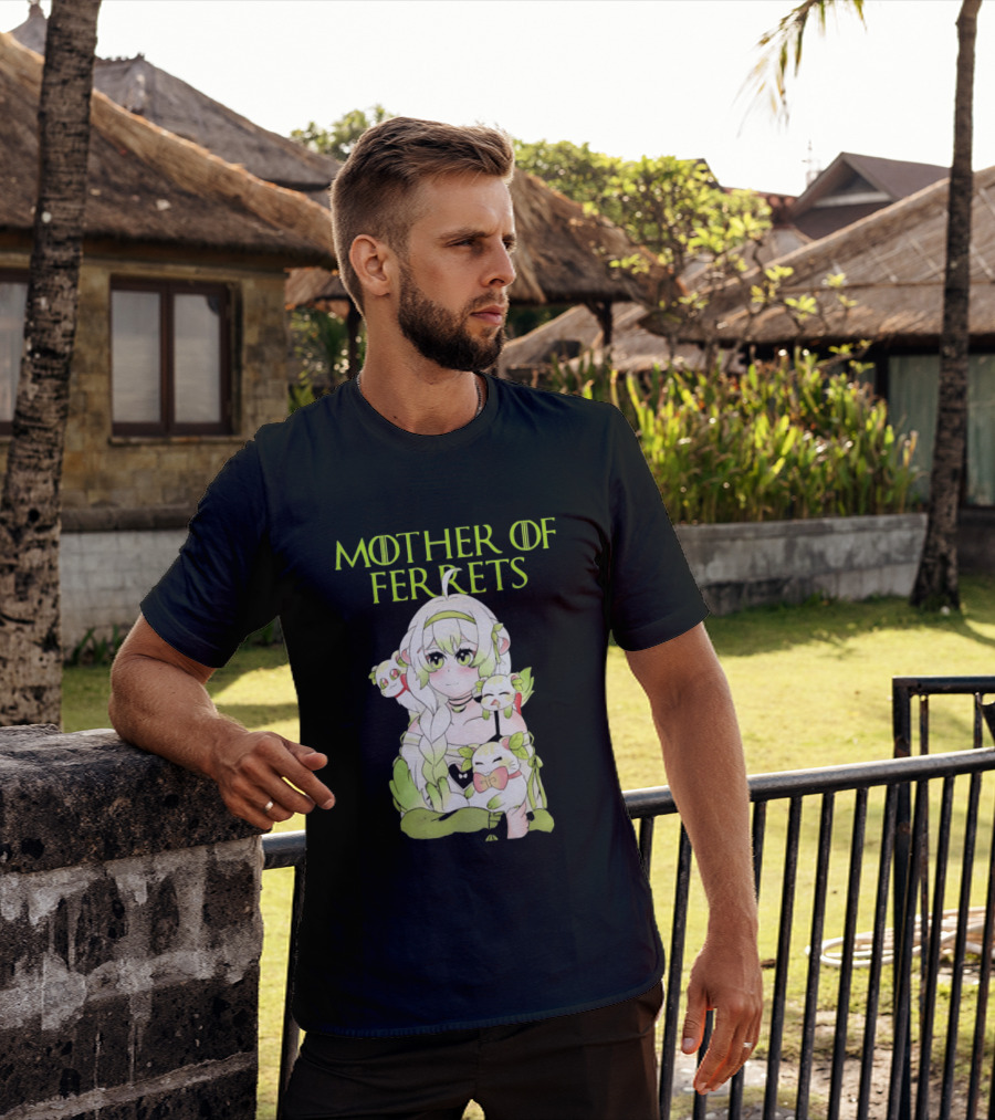 Mother Of Ferrets Anime Girl Ferret Lover Cute Kawaii T-Shirt