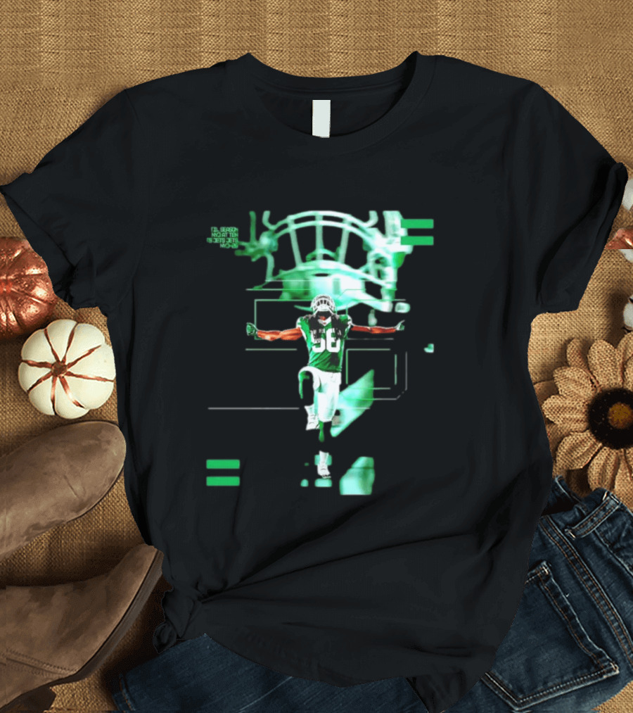 New York Jets 56 Days Til Season Countdown With Football Player And Helmet T-Shirt