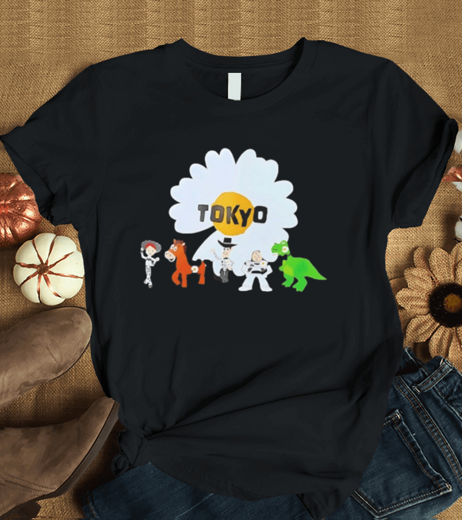 Jessie Bullseye Woody Buzz Lightyear Rex Toy Story Tokyo Flower T-Shirt