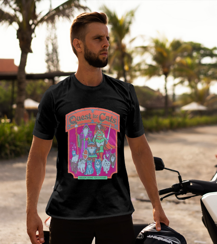 Quest For Cats Fantasy Roleplaying Adventure Mage Warriors And Cats T-Shirt