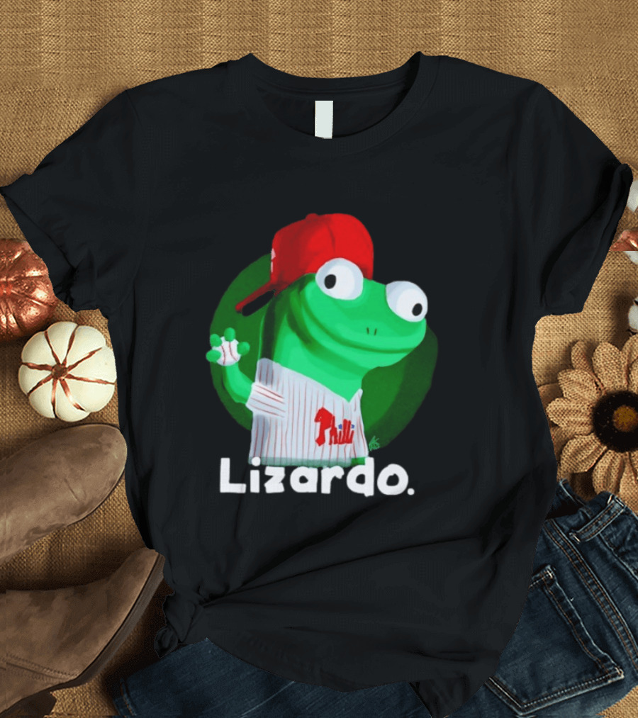 Lizardo Philadelphia Phillies Baseball Philli Red Cap Cartoon T-Shirt