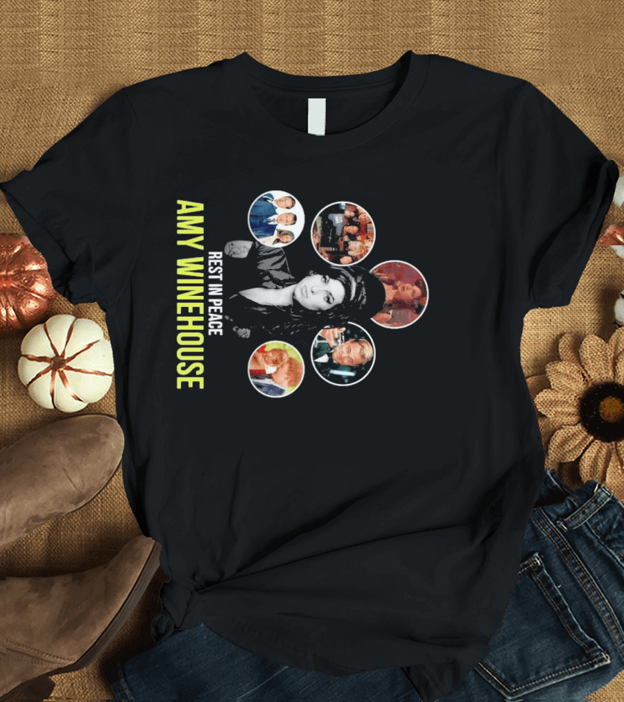 Rest In Peace Amy Winehouse Iconic Collage T-Shirt