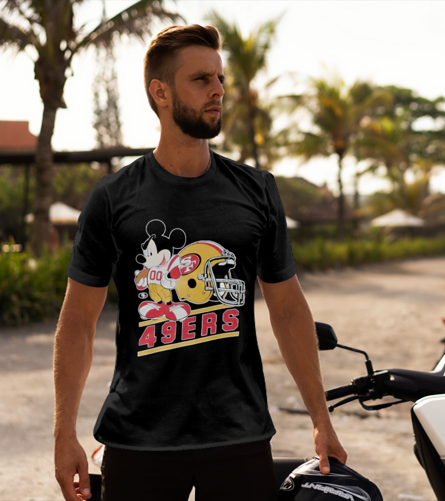 Mickey Mouse With San Francisco 49ers Helmet Football 49ers T-Shirt