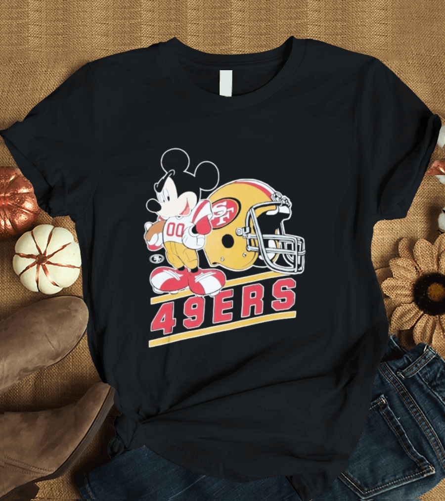 Mickey Mouse With San Francisco 49ers Helmet Football 49ers T-Shirt