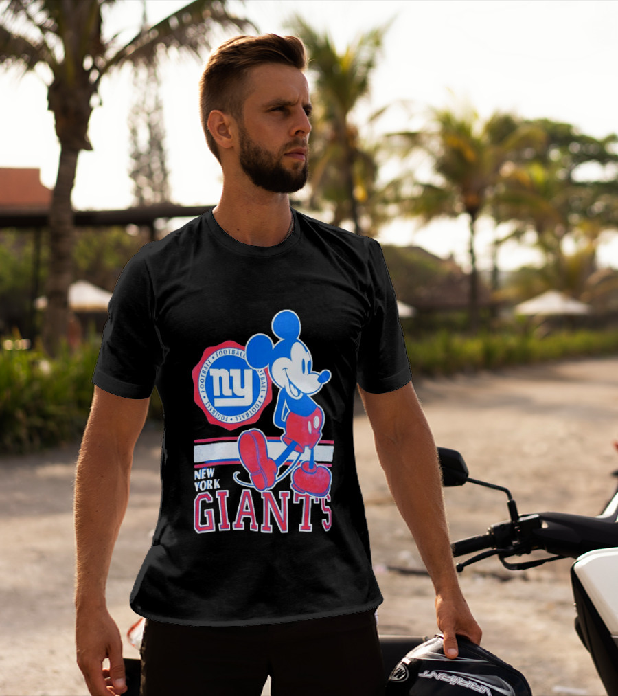 Mickey Mouse New York Giants Football NY Sports Fan T-Shirt