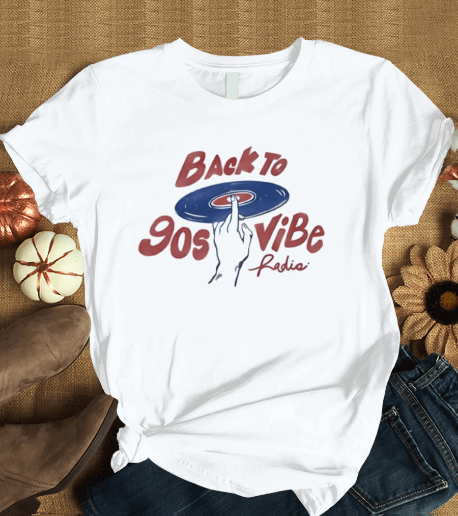Back To 90s Vibe Radio Spinning Vinyl Hand T-Shirt