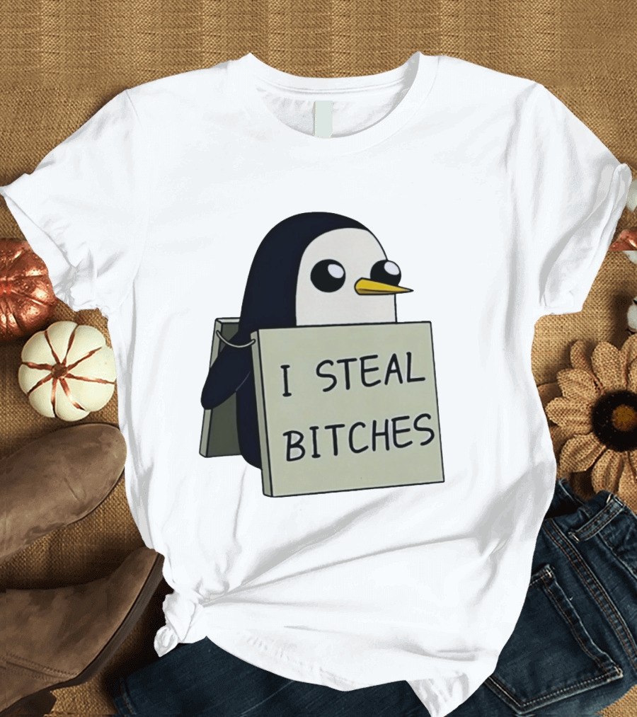 Gunter The Penguin I Steal Bitches Adventure Time Iconic Character Humor T-Shirt
