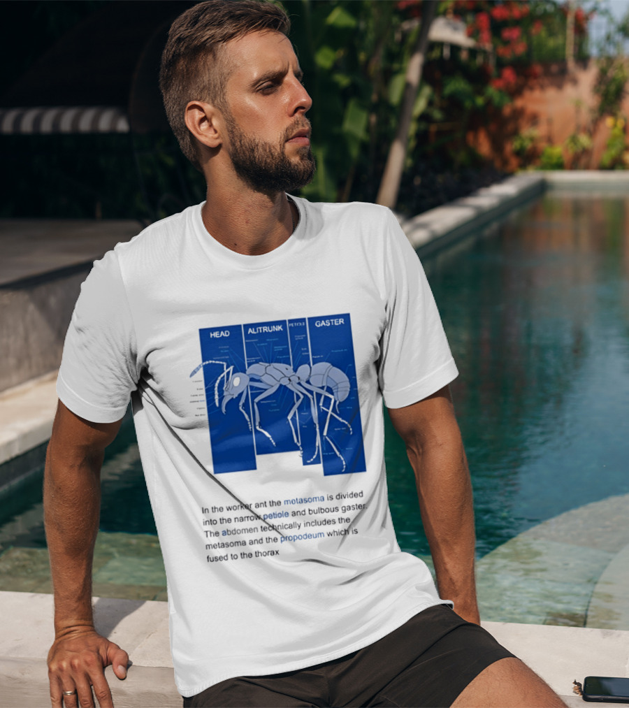 Worker Ant Diagram Head Alitrunk Gaster Metasoma Petiole Biology T-Shirt