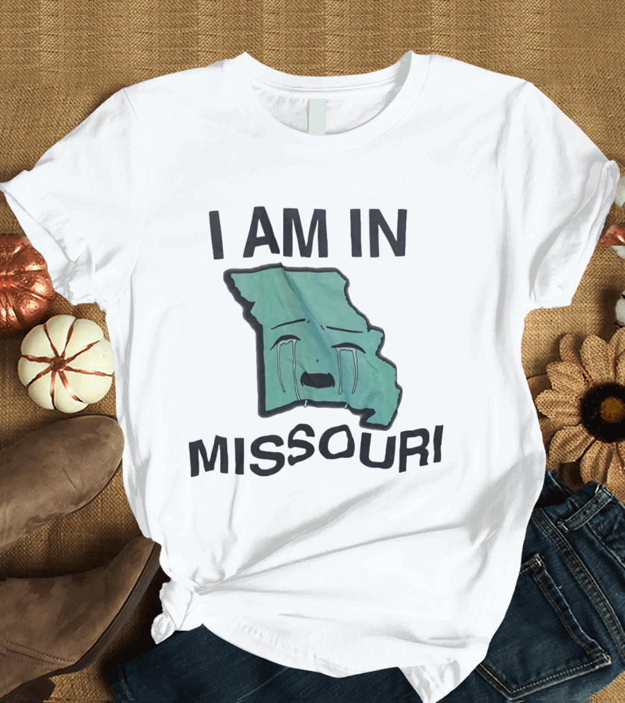 I Am In Missouri Crying Map Misery Pun T-Shirt