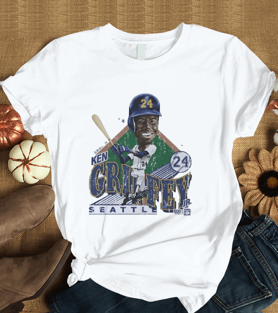 Ken Griffey Jr 24 Seattle Mariners 500 HR Club Distressed T-Shirt