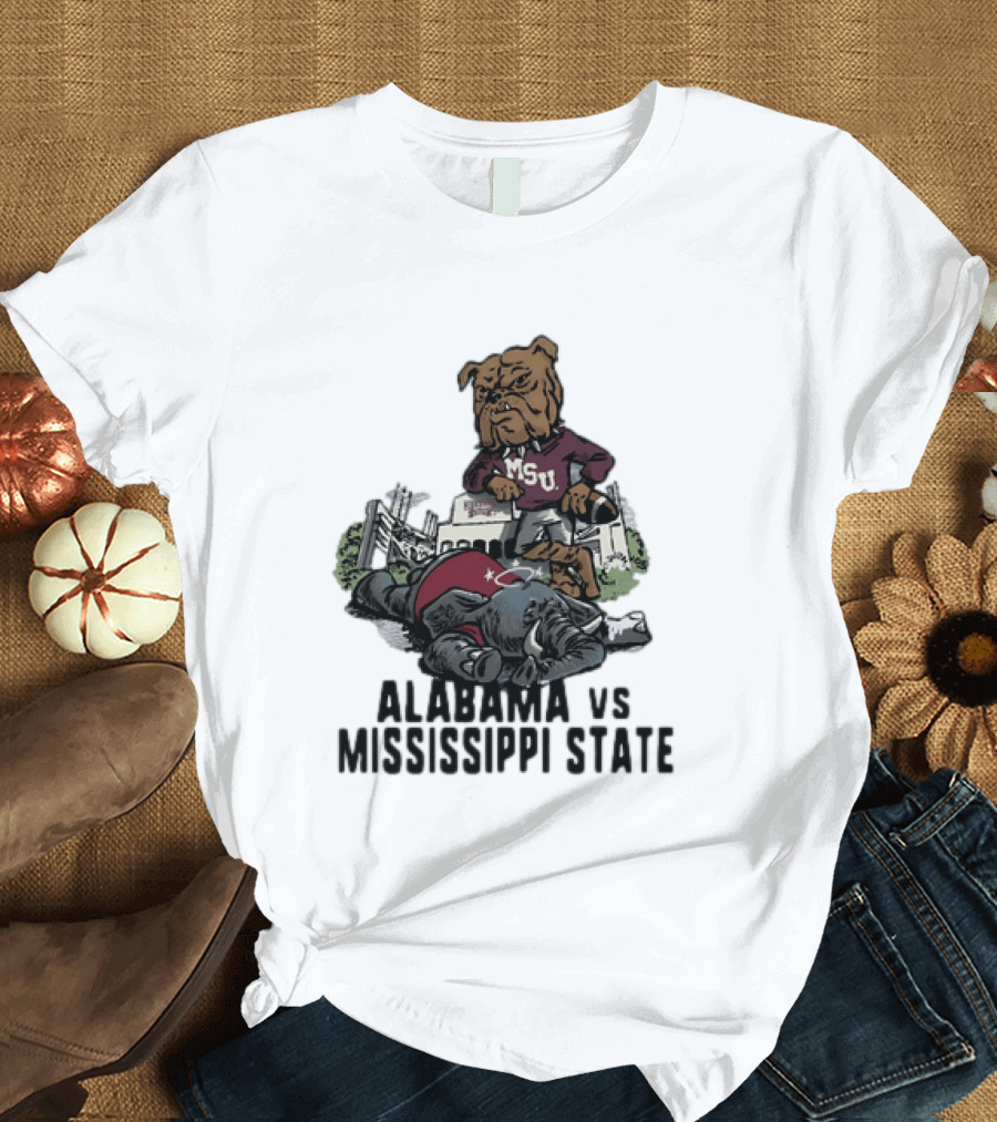 Alabama Vs Mississippi State Bulldogs Football Rivalry Game Day T-Shirt