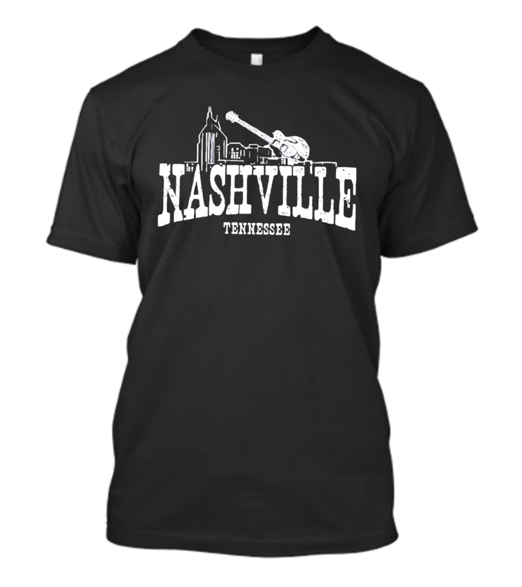 Nashville Tennessee Skyline Guitar City Music Scene T-Shirt